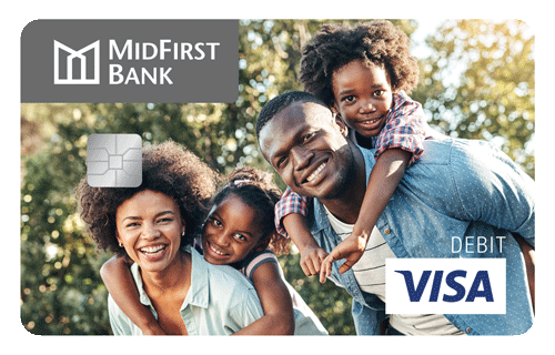 iDesign Card Example showing a photo of a happy family on the debit card